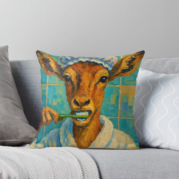 Item preview, Abstract Impasto Painting of Whimsical Antelope Bathroom | Cute Playful Antelope Illustration | Colorful Modern Kids Bathroom Wall Art Print designed and sold by PaintedPixels01.