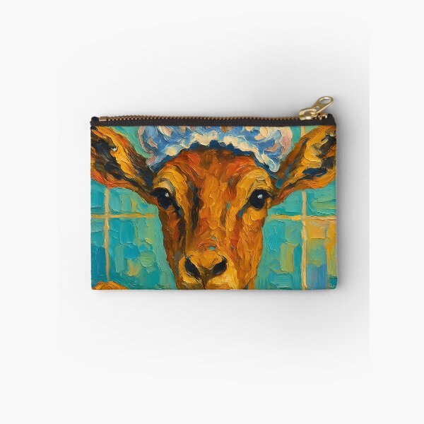 Item preview, Abstract Impasto Painting of Whimsical Antelope Bathroom | Cute Playful Antelope Illustration | Colorful Modern Kids Bathroom Wall Art Print designed and sold by PaintedPixels01.