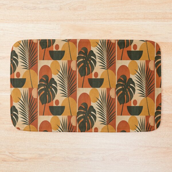 Item preview, 1970s Retro Mid-Century Abstract Botanical Monstera Print designed and sold by Gameshalah's Designs Hub.