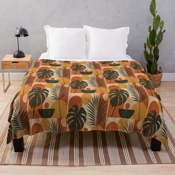 Item preview, 1970s Retro Mid-Century Abstract Botanical Monstera Print designed and sold by Gameshalah's Digital Library.