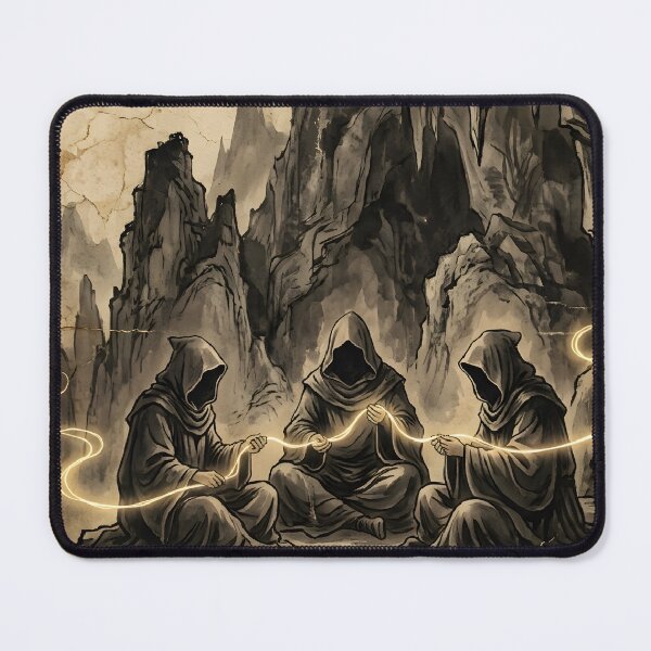Item preview, The Three Fates of the Western Cave Sumi-e Ink Wash designed and sold by DuckOddity.
