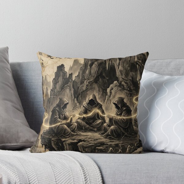 Item preview, The Three Fates of the Western Cave Sumi-e Ink Wash designed and sold by DuckOddity.