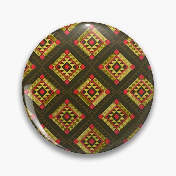 Item preview, Traditional Red and Gold Geometric Tile Pattern designed and sold by PowerAntShop.