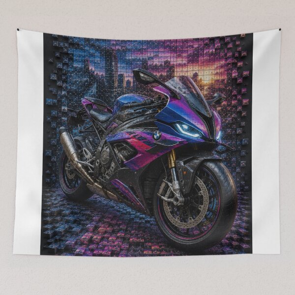 Item preview, Futuristic 3D Mosaic Sports Motorcycle designed and sold by JcAbstractArt.