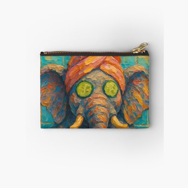 Item preview, Abstract Impasto Painting of Elephant Spa Retreat | Whimsical Cute Elephant Illustration | Colorful Modern Self-Care Animal Wall Art Print designed and sold by PaintedPixels01.