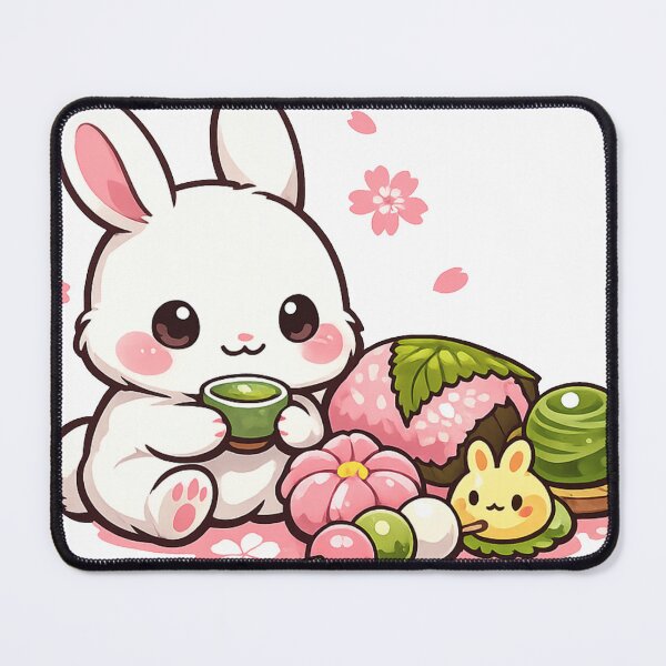 Item preview, Kawaii Rabbit Matcha & Wagashi Sticker | Japanese Tea Time Anime Art designed and sold by kawaii animal store (in Japan).