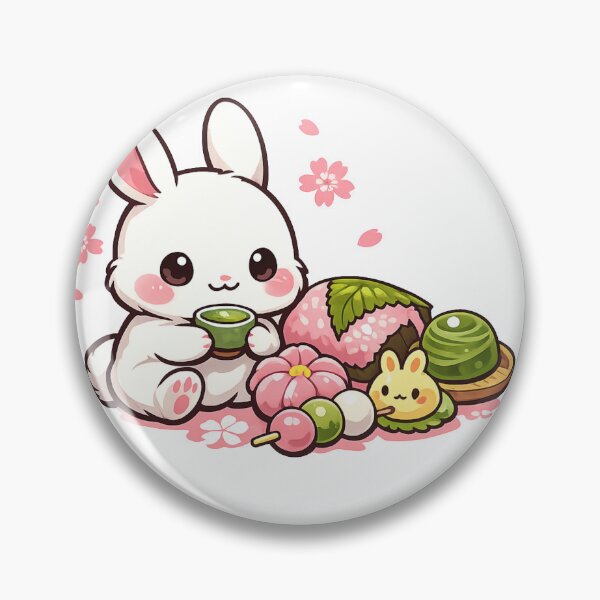Item preview, Kawaii Rabbit Matcha & Wagashi Sticker | Japanese Tea Time Anime Art designed and sold by kawaii animal store (in Japan).
