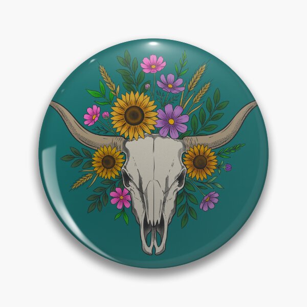 Item preview, Grew Wild, Bloomed Anyway Boho Longhorn Skull Wildflower Design designed and sold by Ink & Kind Studio.