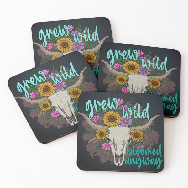 Item preview, Grew Wild, Bloomed Anyway Boho Longhorn Skull Wildflower Design designed and sold by Ink & Kind Studio.