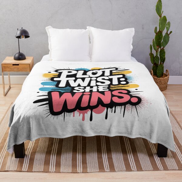 Item preview, Plot Twist: She Wins. Bold Feminist Motivation Typography | Girl Power Empowerment Quote designed and sold by Aarvya Fashion Club ( A.F.C ).