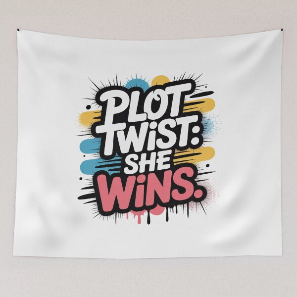 Item preview, Plot Twist: She Wins. Bold Feminist Motivation Typography | Girl Power Empowerment Quote designed and sold by Aarvya Fashion Club ( A.F.C ).