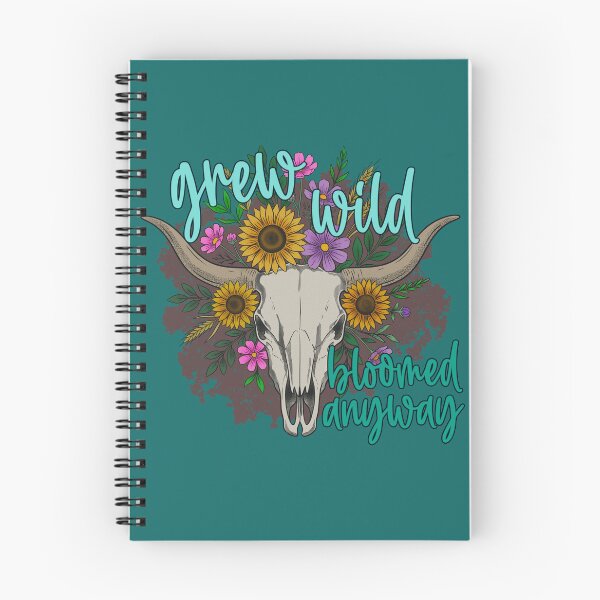 Item preview, Grew Wild, Bloomed Anyway Boho Longhorn Skull Wildflower Design designed and sold by Ink & Kind Studio.