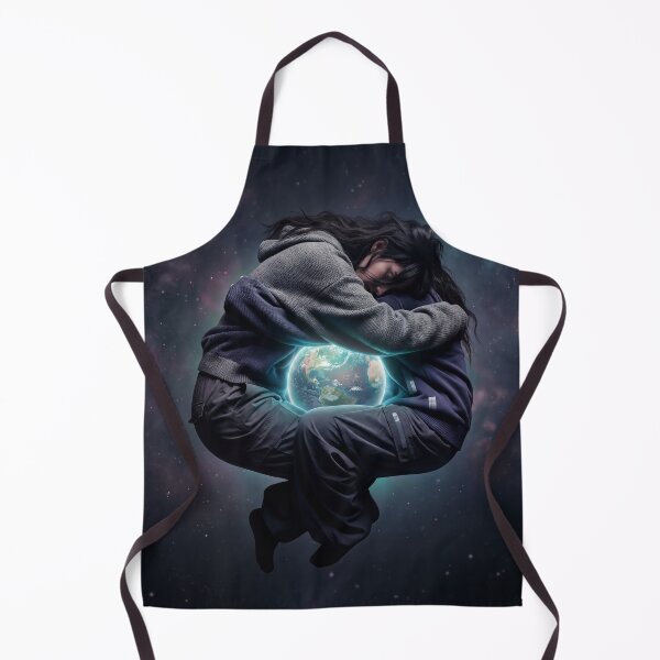 Item preview, Sleeping Cosmic Figure Embracing Glowing Planet in Darkness designed and sold by ASTRAL ART LAB.