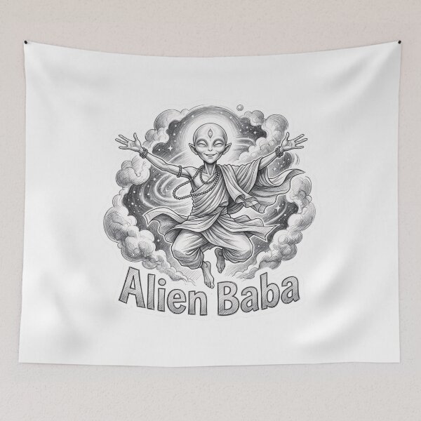 Item preview, Alien Baba Pencil Sketch Sticker designed and sold by krazzyremo.
