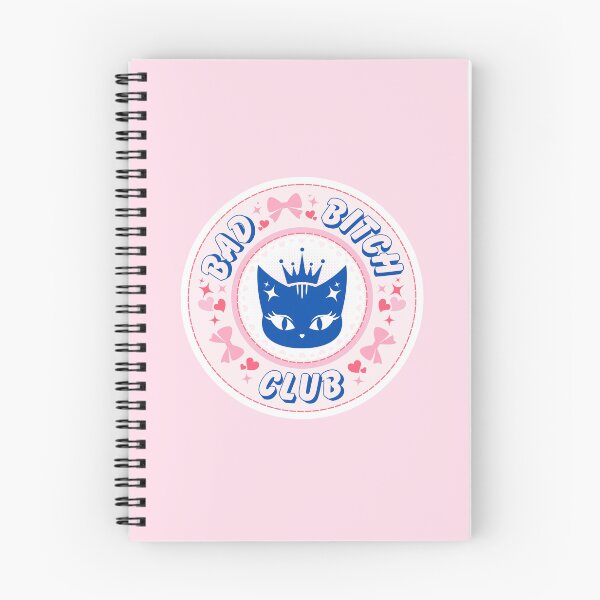 Item preview, Bad Bitch Club Cat Lovers Retro Badge Design, Pink Aesthetic Stationery & Decor designed and sold by SpringTeaDesigns.