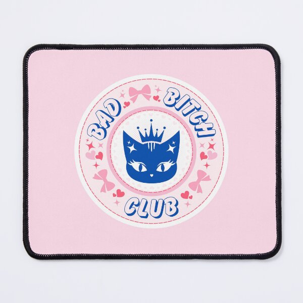 Item preview, Bad Bitch Club Cat Lovers Retro Badge Design, Pink Aesthetic Stationery & Decor designed and sold by SpringTeaDesigns.