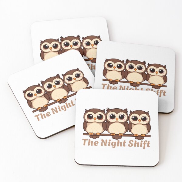 Item preview, Night Shift Owl Illustration designed and sold by WrenAndWhimsy.