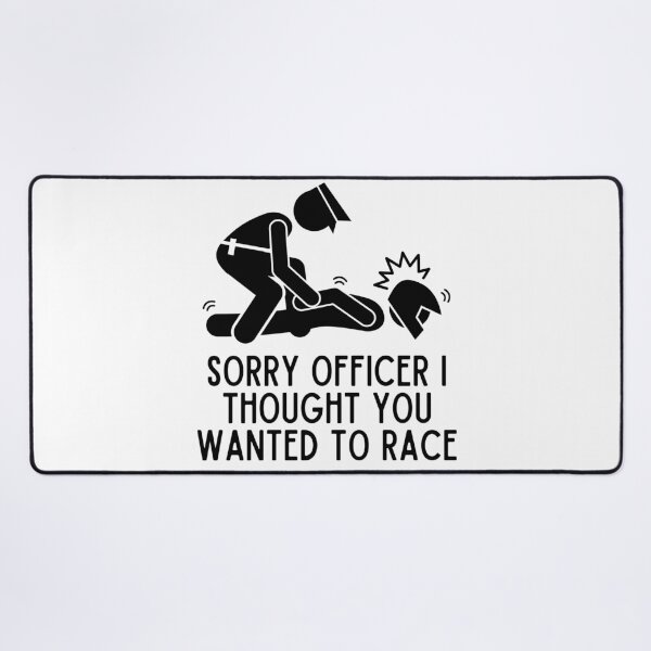 Item preview, Sorry officer I thought you wanted to Race | Funny Motorcycle, Cool Helmet Stickers And Bikers Gift designed and sold by thesmokeydogs.