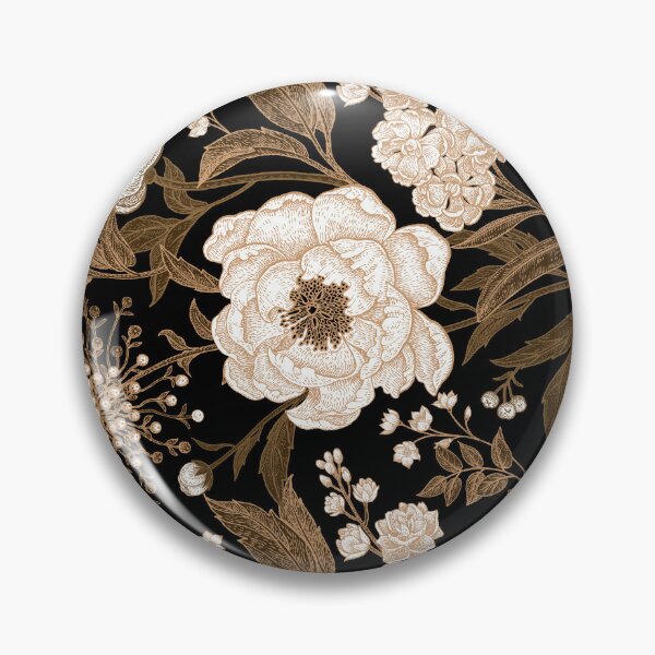 Item preview, Black and Gold Chinoiserie Floral Seamless Pattern  designed and sold by SugarCore.