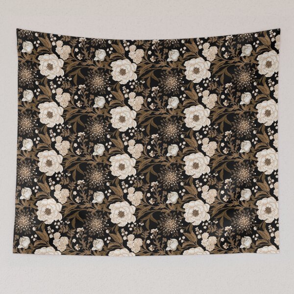 Item preview, Black and Gold Chinoiserie Floral Seamless Pattern  designed and sold by SugarCore.