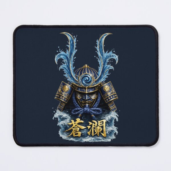 Item preview, Soran Blue Samurai Helmet – Wave Crest Kabuto Art designed and sold by Kurekou Lab.