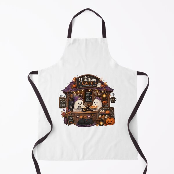 Item preview, Haunted Café | Cute Ghost Coffee Shop | Cozy Halloween Pumpkin Spice Art designed and sold by MrDev.