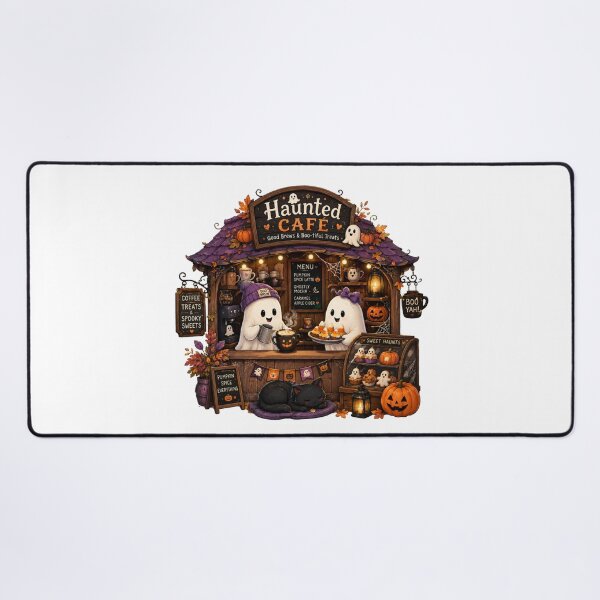 Item preview, Haunted Café | Cute Ghost Coffee Shop | Cozy Halloween Pumpkin Spice Art designed and sold by MrDev.