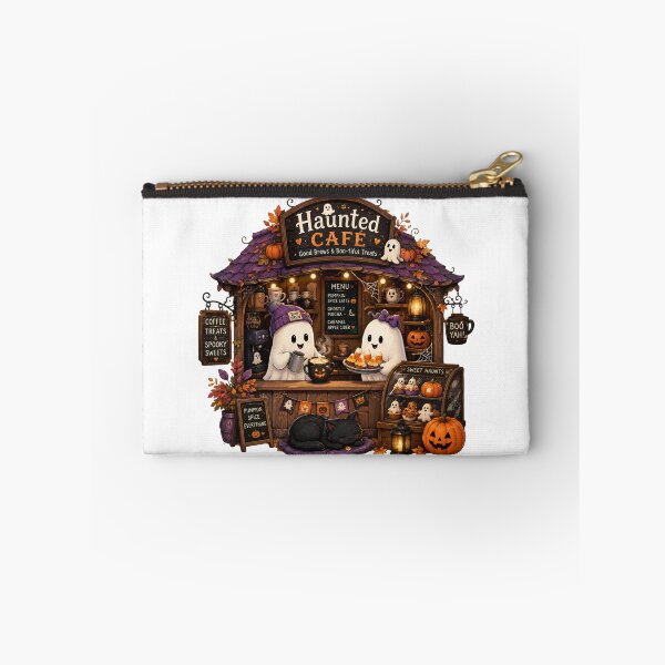 Item preview, Haunted Café | Cute Ghost Coffee Shop | Cozy Halloween Pumpkin Spice Art designed and sold by MrDev.