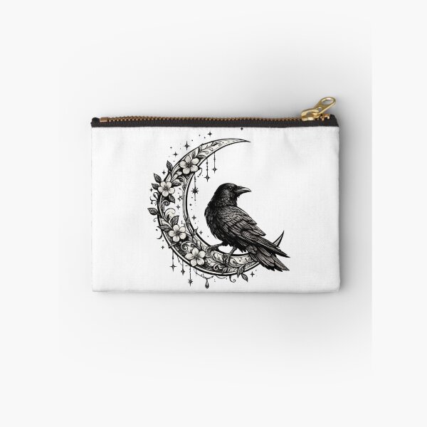 Item preview, Moonlit Raven | Gothic Crescent Moon | Dark Botanical Raven Art designed and sold by MrDev.