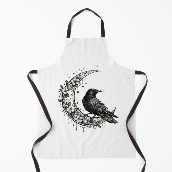 Item preview, Moonlit Raven | Gothic Crescent Moon | Dark Botanical Raven Art designed and sold by MrDev.