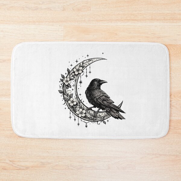 Item preview, Moonlit Raven | Gothic Crescent Moon | Dark Botanical Raven Art designed and sold by MrDev.