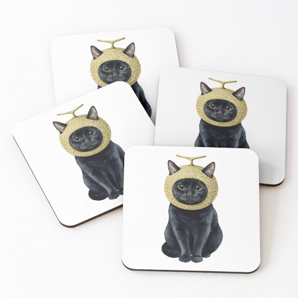 Item preview, Cute Black Cat Wearing A Melon Hat - Whimsical Watercolor Meme Art designed and sold by Minuet-Misha.
