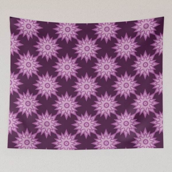 Item preview, Elegant Purple Star Floral Seamless Pattern designed and sold by PowerAntShop.