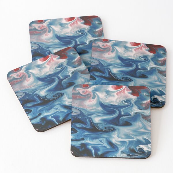 Item preview, Blue Red Marble Fluid Abstract designed and sold by MHprinting.