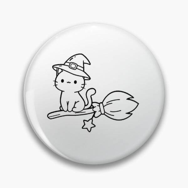 Item preview, Cute Witch Cat on Broom designed and sold by Mystic & Celestial Art.