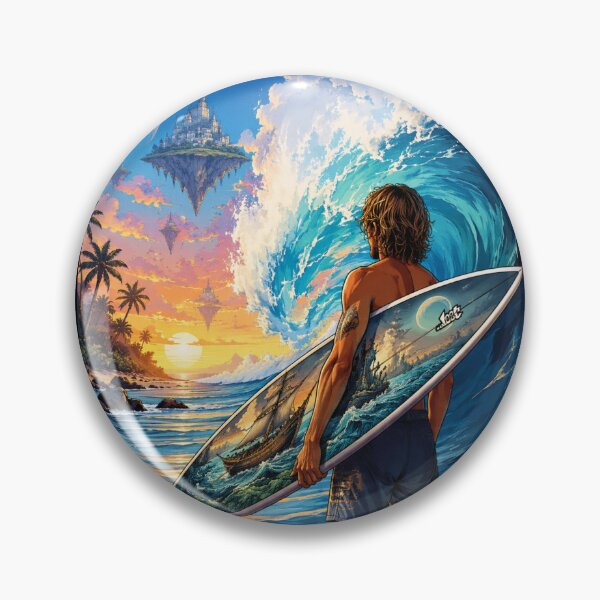 Item preview, Surfer Watching Mystical Floating Sky Islands designed and sold by Mavila Forge.