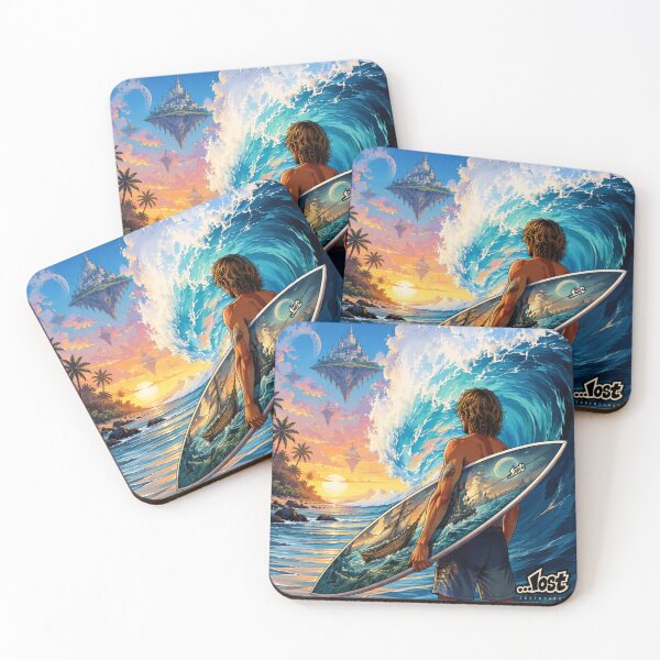 Item preview, Surfer Watching Mystical Floating Sky Islands designed and sold by JMAVILA ART.