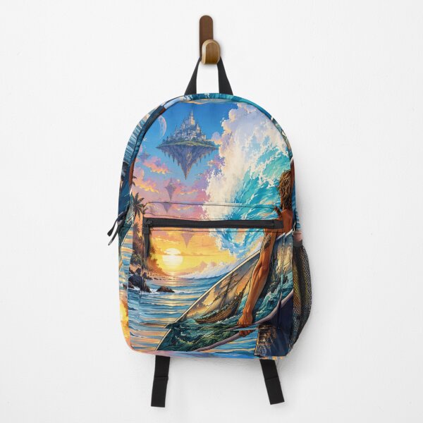 Item preview, Surfer Watching Mystical Floating Sky Islands designed and sold by JMAVILA ART.