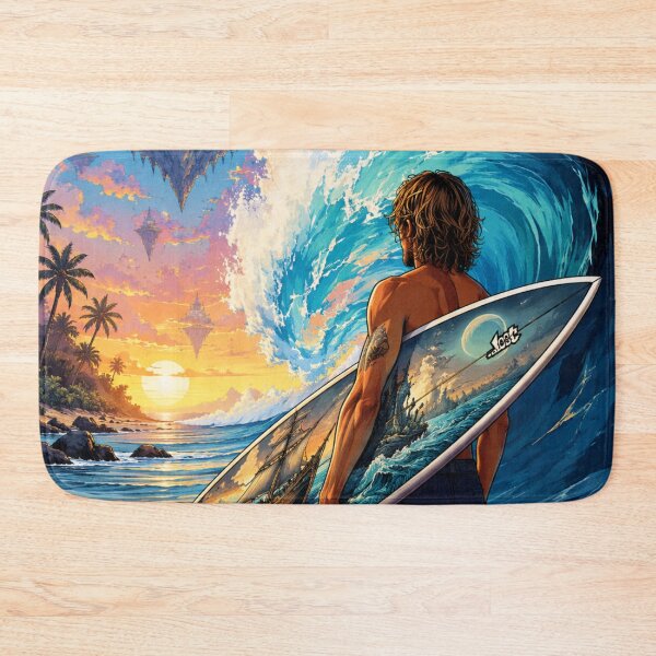 Item preview, Surfer Watching Mystical Floating Sky Islands designed and sold by JMAVILA ART.