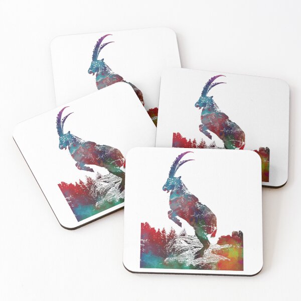Item preview, Alpine Ibex Watercolor Art designed and sold by elfriedashops.