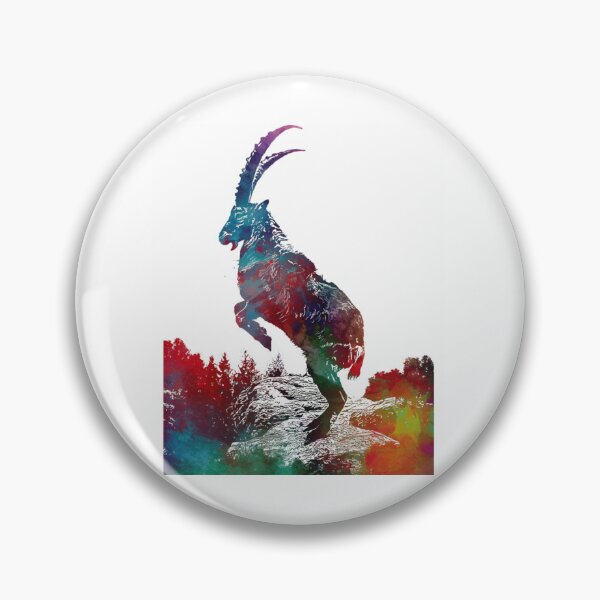 Item preview, Alpine Ibex Watercolor Art designed and sold by elfriedashops.