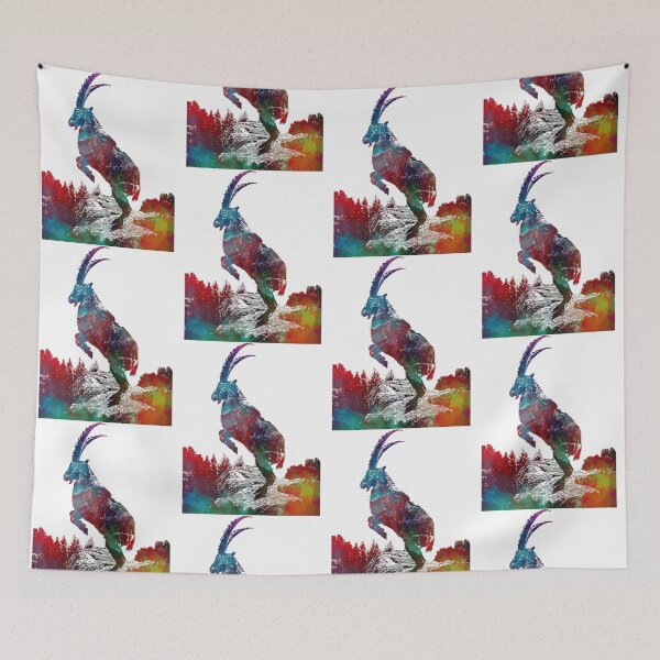 Item preview, Alpine Ibex Watercolor Art designed and sold by elfriedashops.