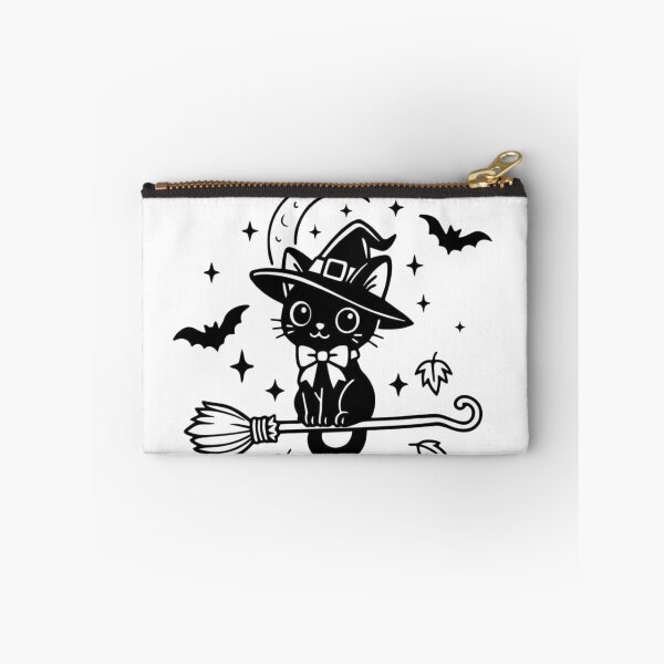 Item preview, Cute Black Witch Cat on Broom designed and sold by Mystic & Celestial Art.