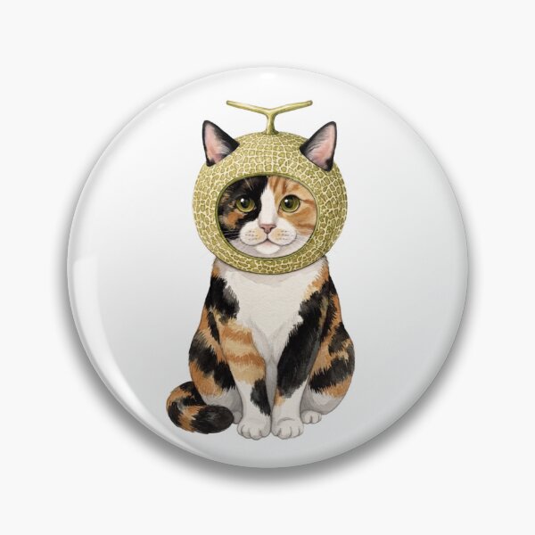 Item preview, Cute Calico Cat Wearing A Melon Hat - Whimsical Watercolor Meme Art designed and sold by Minuet-Misha.