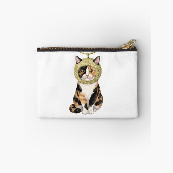 Item preview, Cute Calico Cat Wearing A Melon Hat - Whimsical Watercolor Meme Art designed and sold by Minuet-Misha.