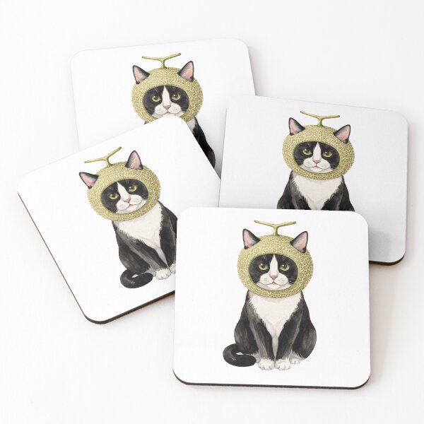 Item preview, Cute Tuxedo Cat Wearing A Melon Hat - Whimsical Watercolor Meme Art designed and sold by Minuet-Misha.