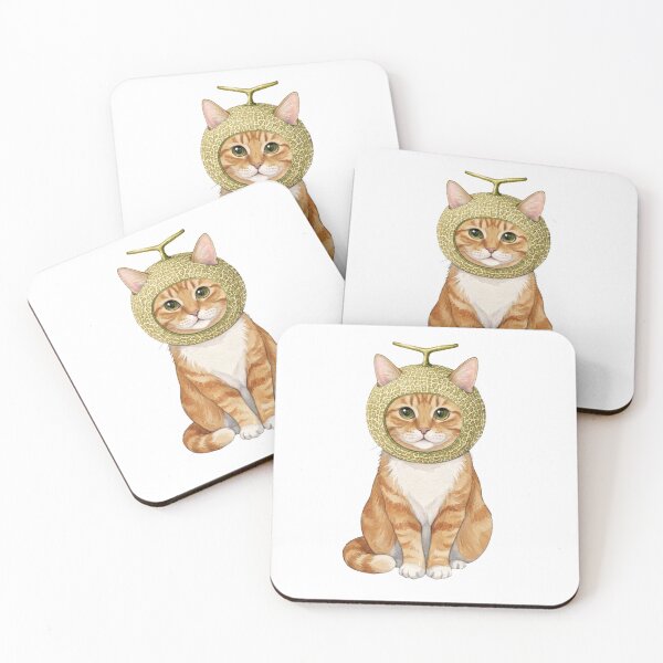 Item preview, Cute Orange Tabby/Ginger Cat Wearing A Melon Hat - Whimsical Watercolor Meme Art designed and sold by Minuet-Misha.