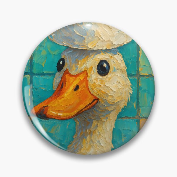 Item preview, Abstract Impasto Painting of Whimsical Toilet Paper Duck | Cute Playful Duck Illustration | Colorful Modern Bathroom Animal Wall Art Print designed and sold by PaintedPixels01.