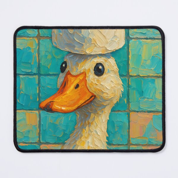 Item preview, Abstract Impasto Painting of Whimsical Toilet Paper Duck | Cute Playful Duck Illustration | Colorful Modern Bathroom Animal Wall Art Print designed and sold by PaintedPixels01.