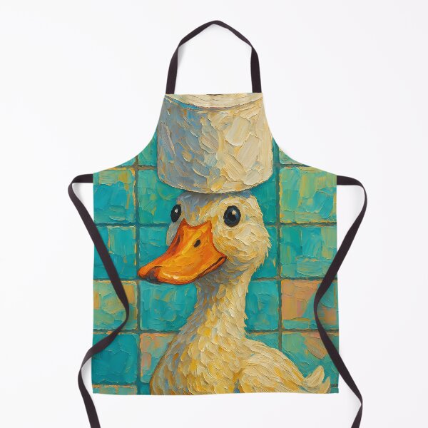 Item preview, Abstract Impasto Painting of Whimsical Toilet Paper Duck | Cute Playful Duck Illustration | Colorful Modern Bathroom Animal Wall Art Print designed and sold by PaintedPixels01.